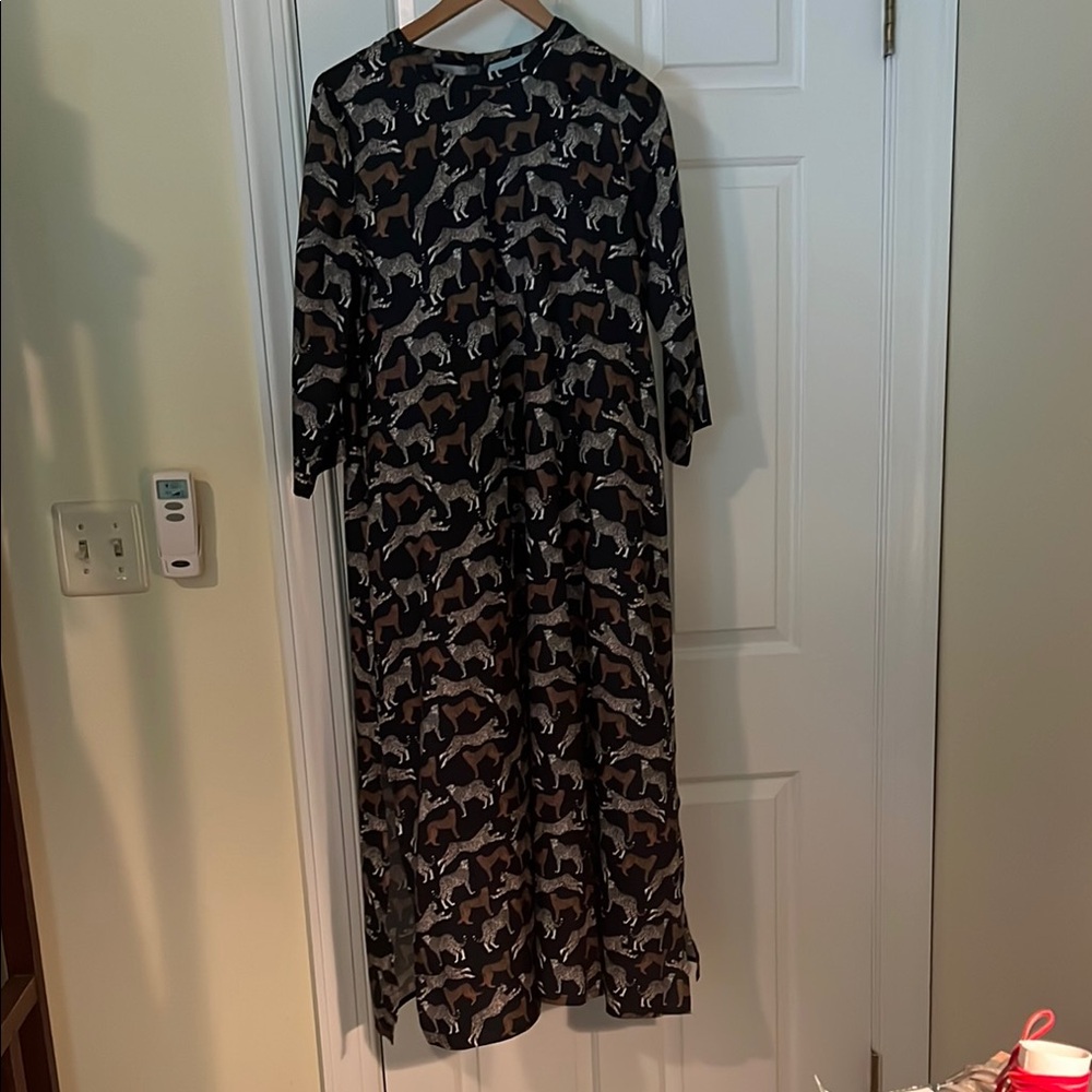 Stylish Black and Brown Leopard Print Dress